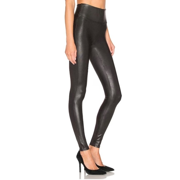 SPANX Black Faux Leather Leggings Size Large - Picture 11 of 11